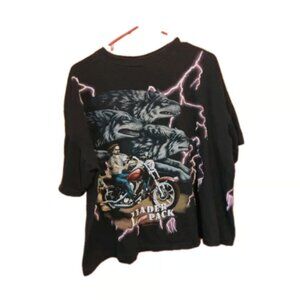 American Thunder Leader of the Pack Biker Shirt XL Caribbean Dream 90s Vintage